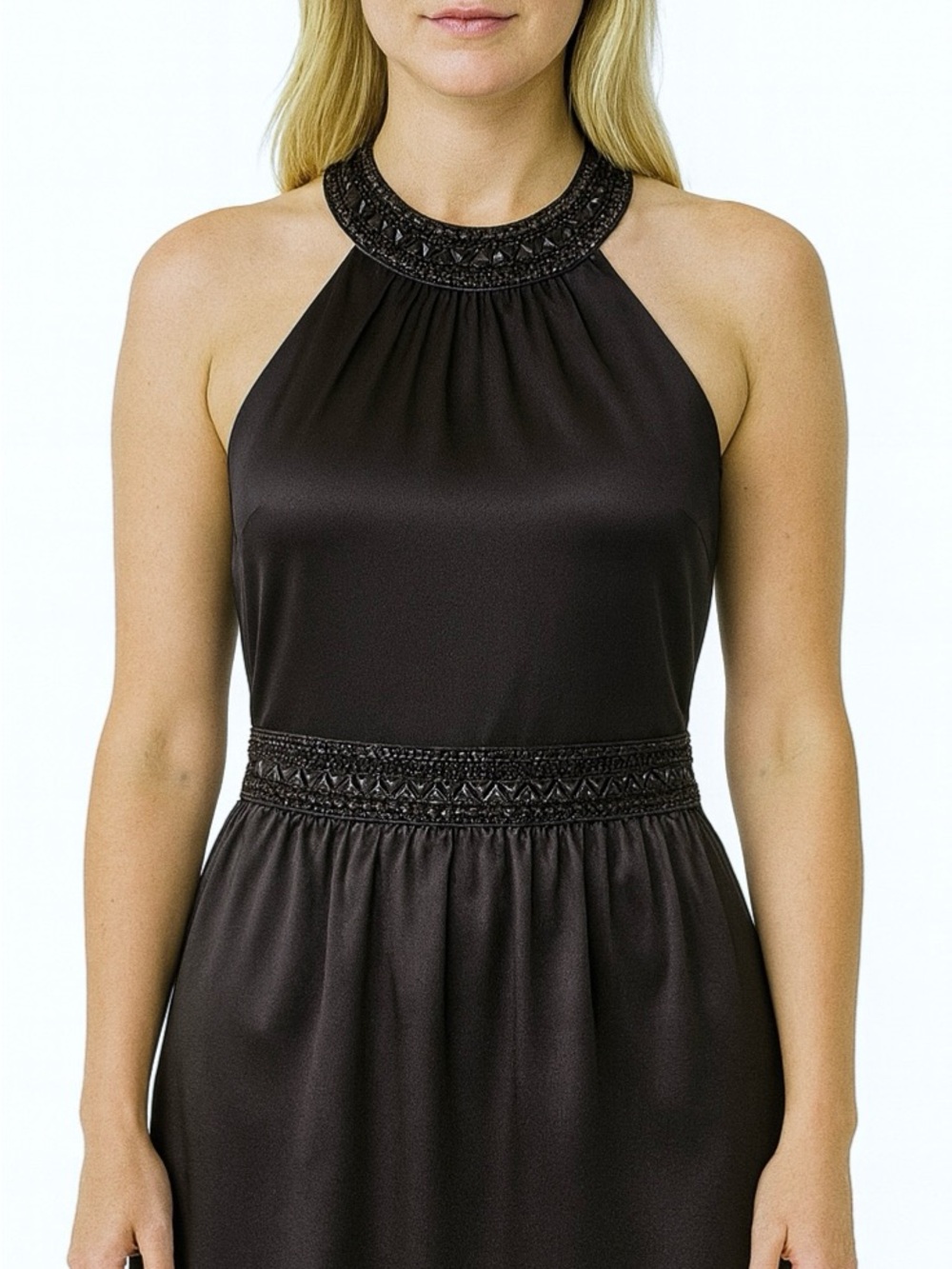 $348 BCBGMAXAZRIA 100% Silk Dress Decorative Details Dress Size 2